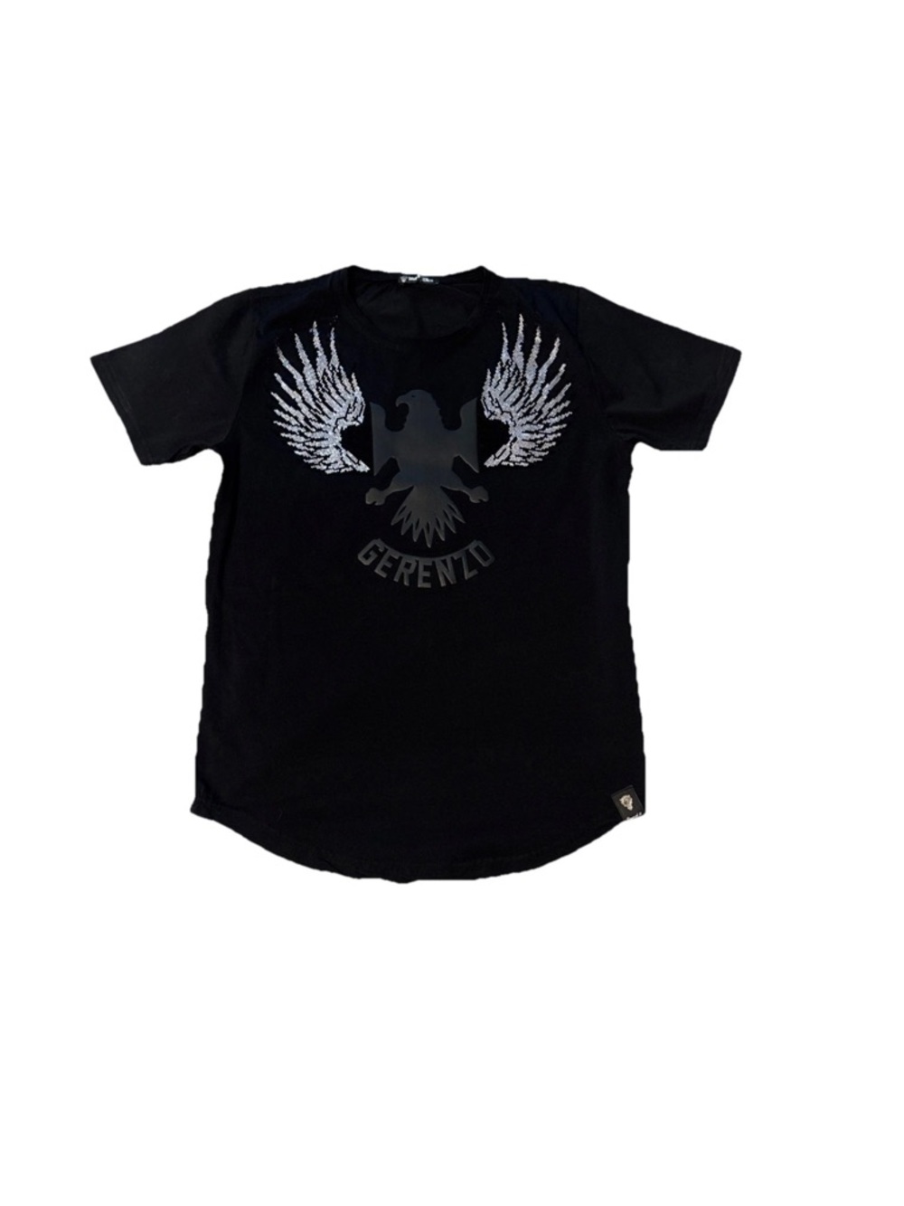 David & Gerenzo Black Rhinestone Wing Eagle Graphic Tee Edgy Streetwear Shirt L - Picture 3 of 15
